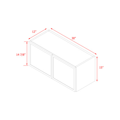 Shady Slim Gray Shaker - 30"W × 15"H Wall Cabinet