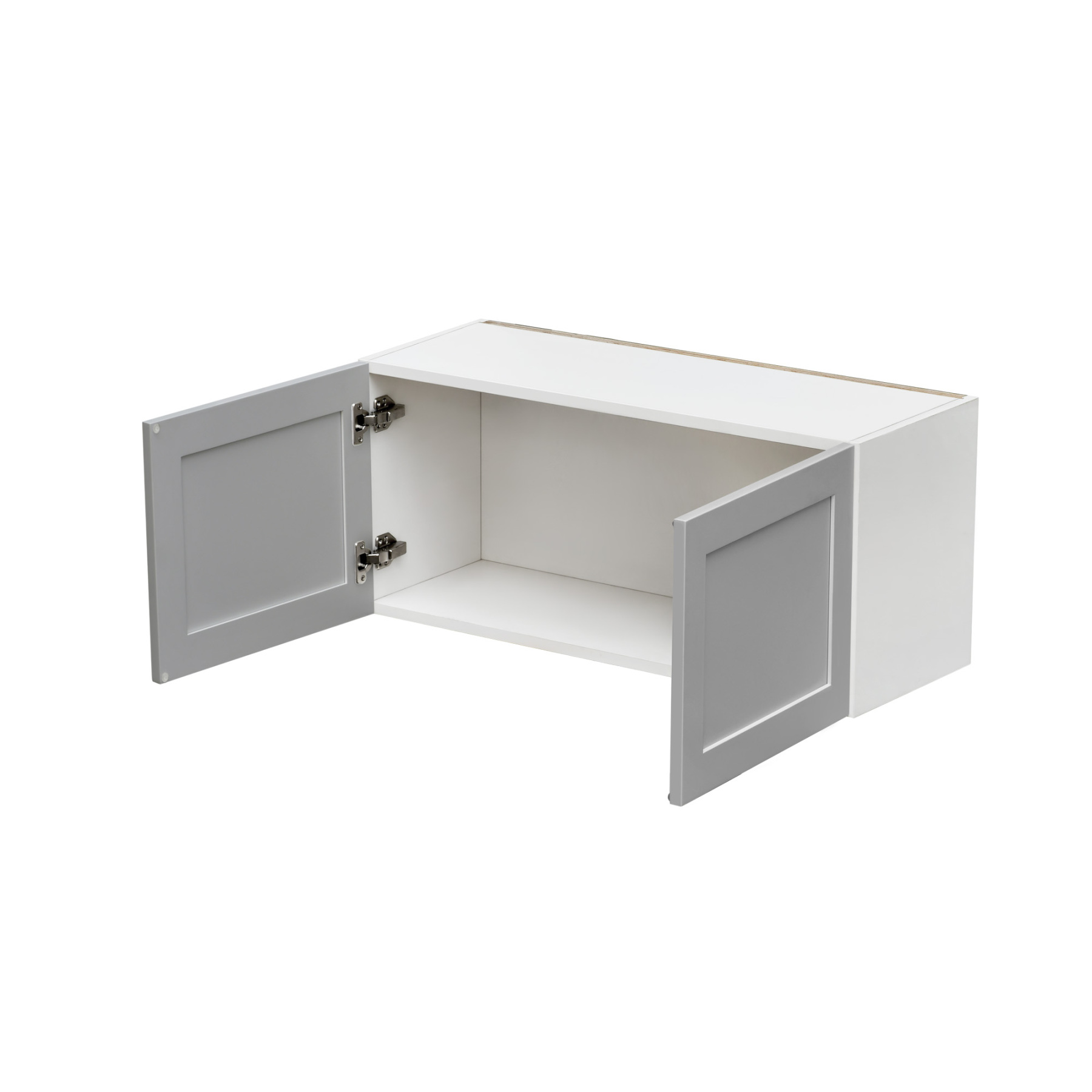 White Box Gray Shaker - 30"W × 15"H Standard Wall Cabinet 2-Doors