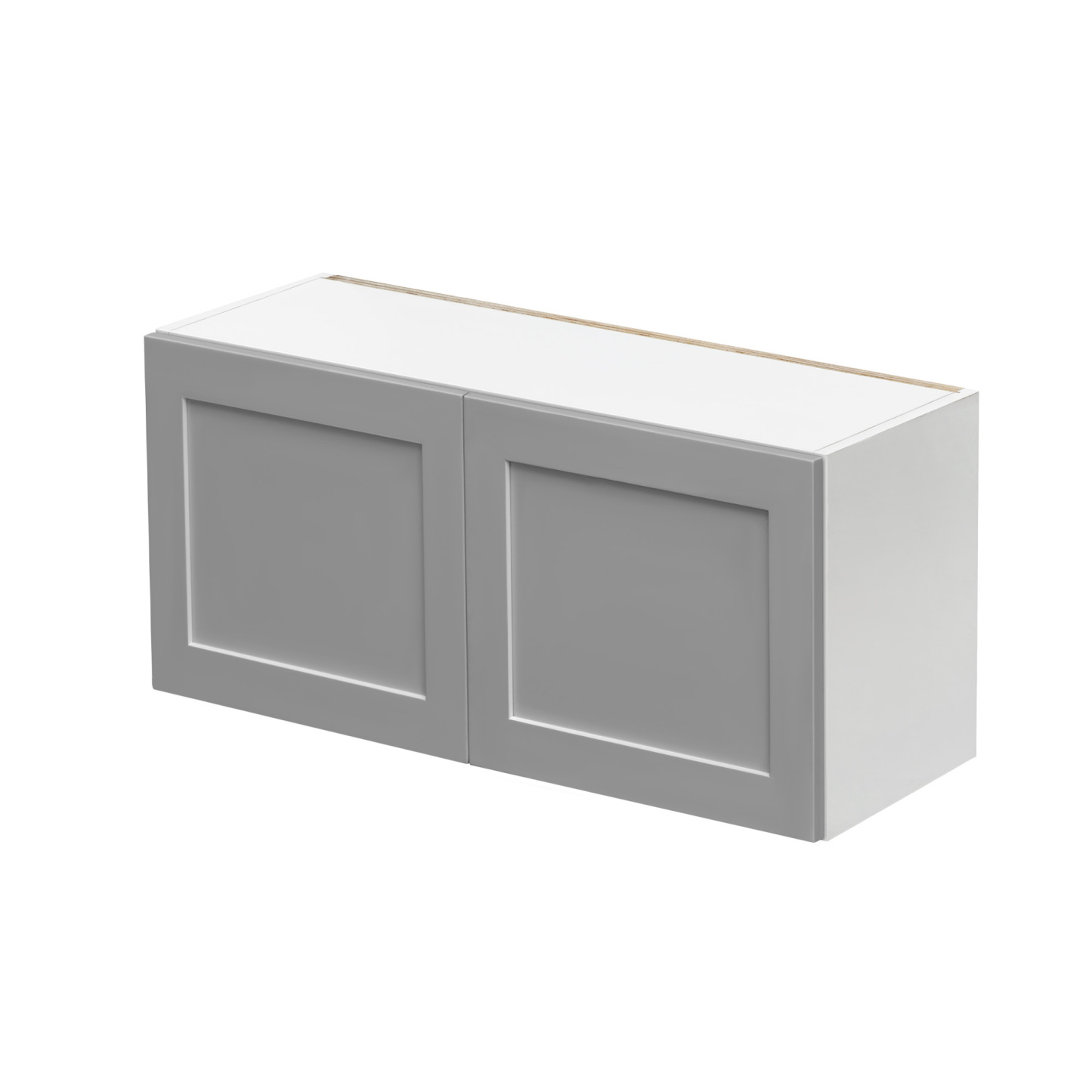 White Box Gray Shaker - 30"W × 15"H Standard Wall Cabinet 2-Doors