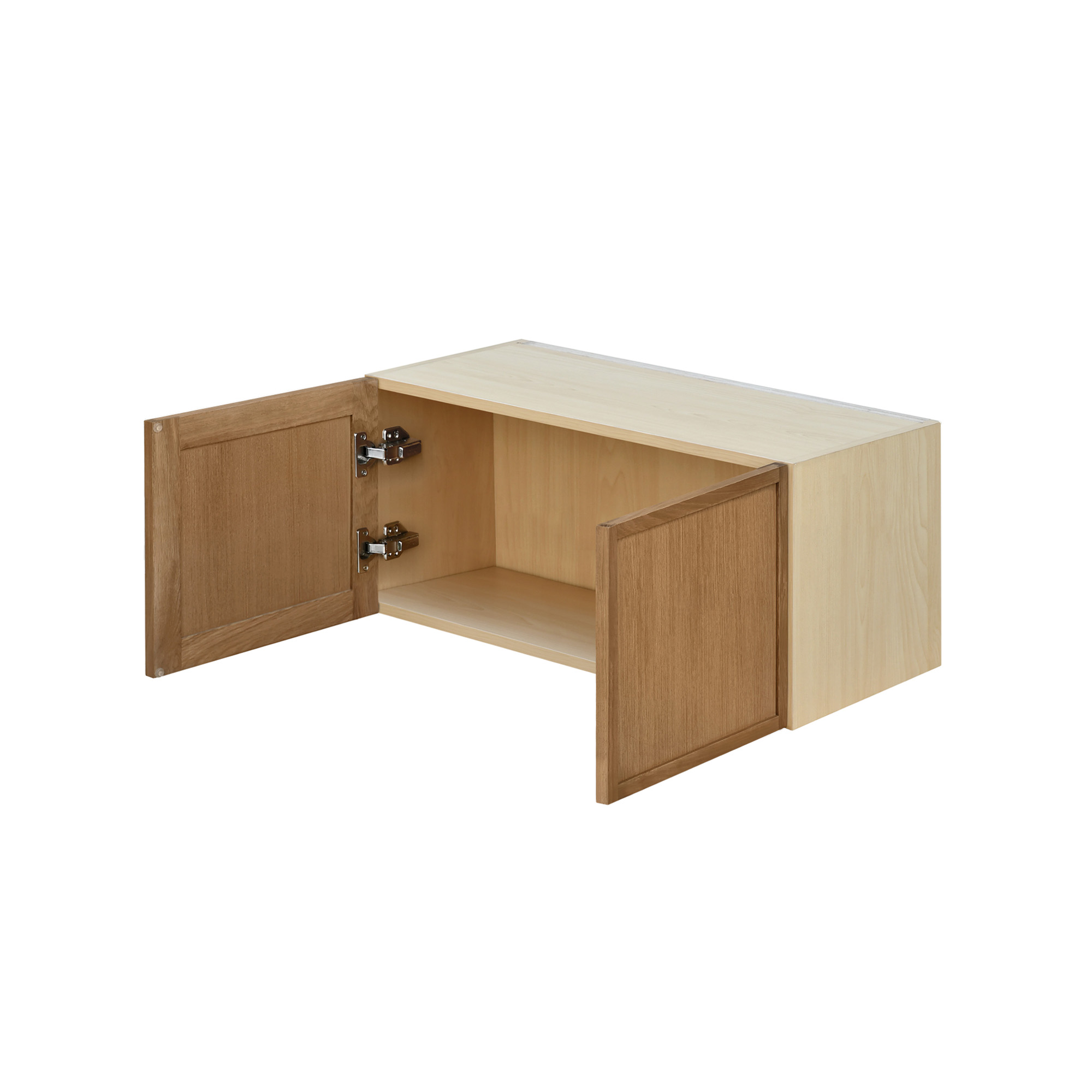 Shady Slim Oak - 30"W × 15"H Standard Wall Cabinet 2-Doors