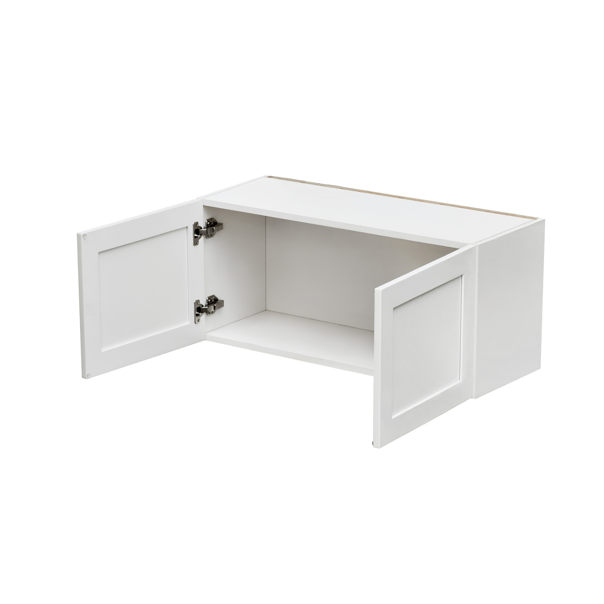 White Shaker - 30"W × 15"H Standard Wall Cabinet 2-Doors