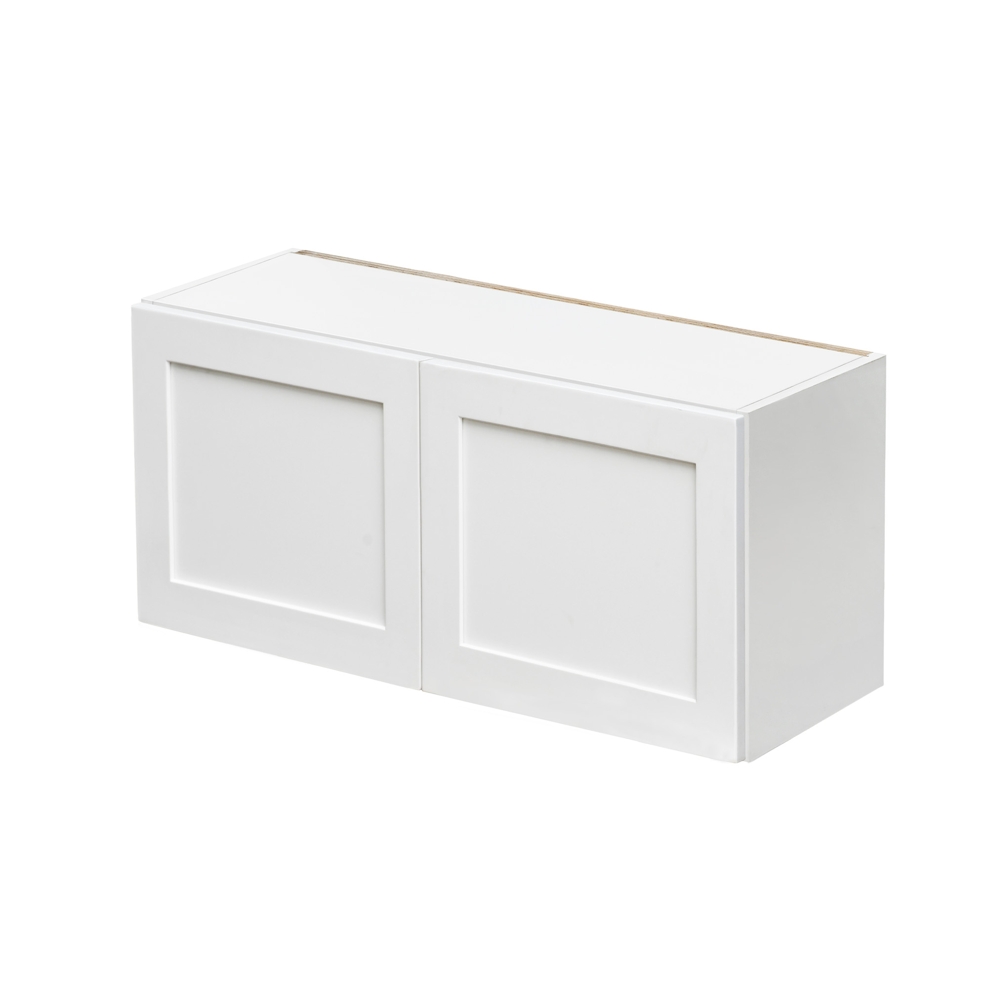 White Shaker - 30"W × 15"H Standard Wall Cabinet 2-Doors