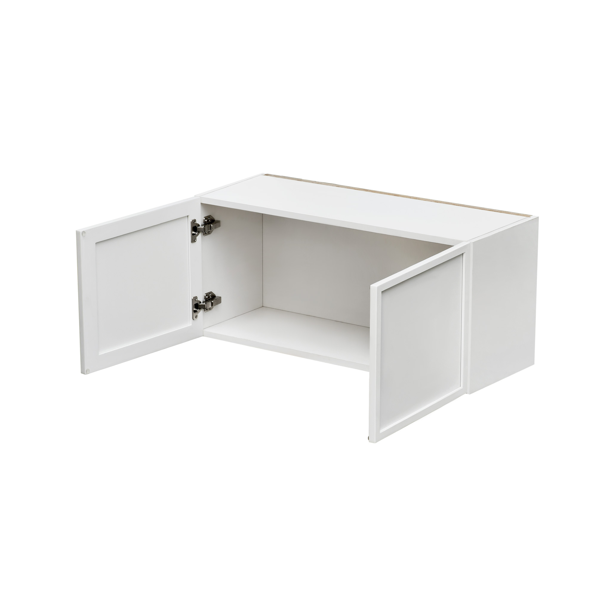 Slim White Shaker - 30"W × 15"H Standard Wall Cabinet 2-Doors