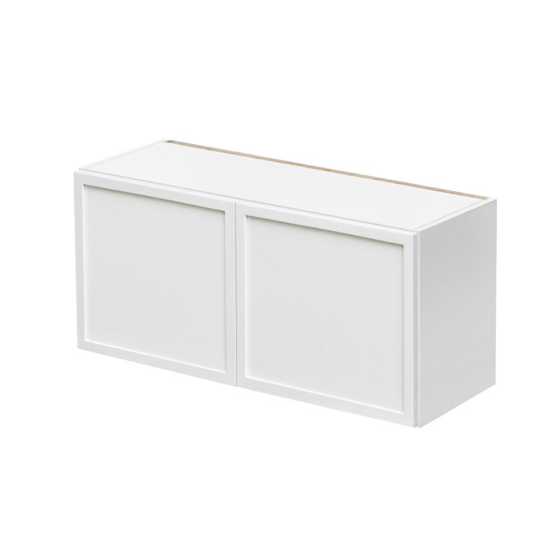 Slim White Shaker - 30"W × 15"H Standard Wall Cabinet 2-Doors