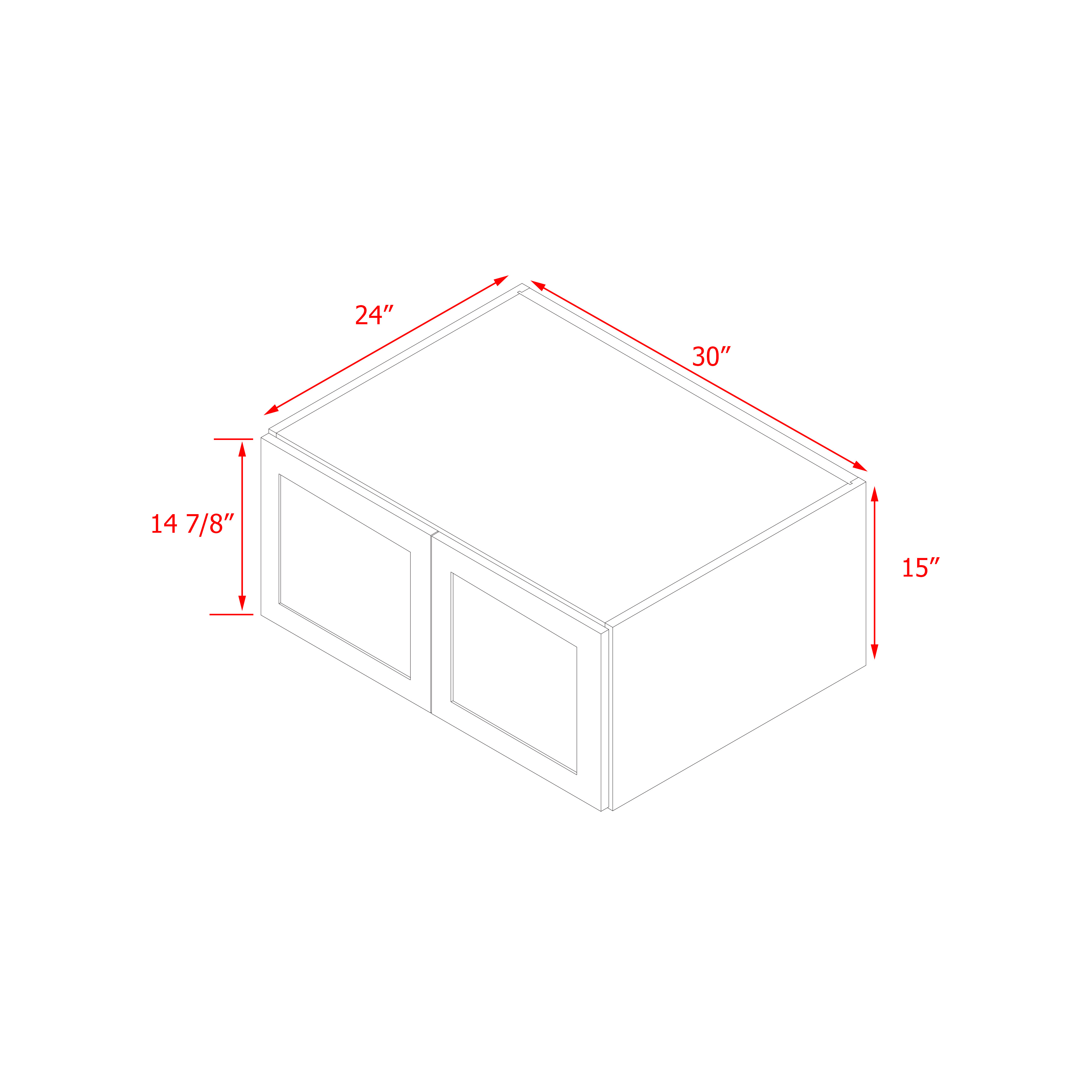 Mallorca White Shaker - 30"W × 15"H Bridge Wall Cabinet