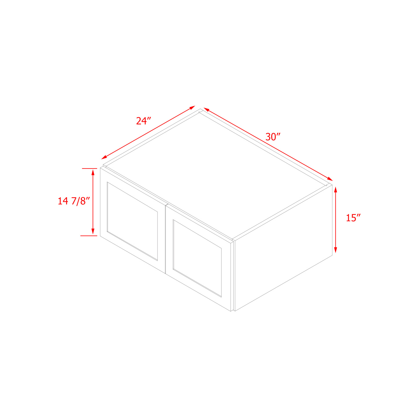 Mallorca White Shaker - 30"W × 15"H Bridge Wall Cabinet