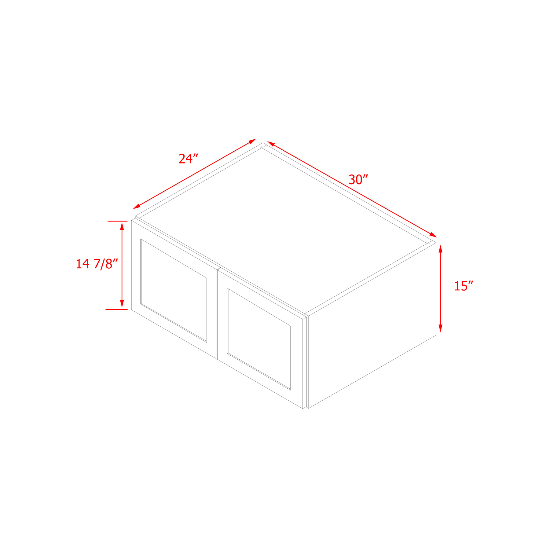 Mallorca White Shaker - 30"W × 15"H Bridge Wall Cabinet