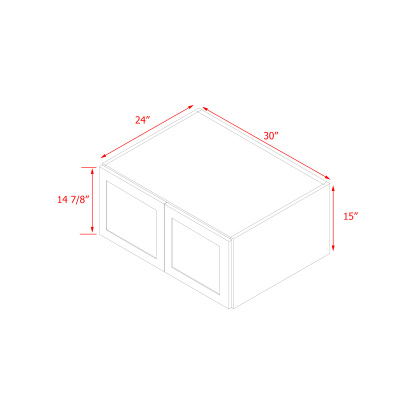 Mallorca White Shaker - 30"W × 15"H Bridge Wall Cabinet