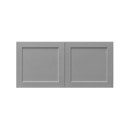 White Box Gray Shaker - 30"W × 15"H Deep (24") Wall Bridge Cabinet 2-Doors 1-Adjustable shelf