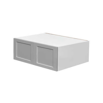 White Box Gray Shaker - 30"W × 15"H Deep (24") Wall Bridge Cabinet 2-Doors 1-Adjustable shelf