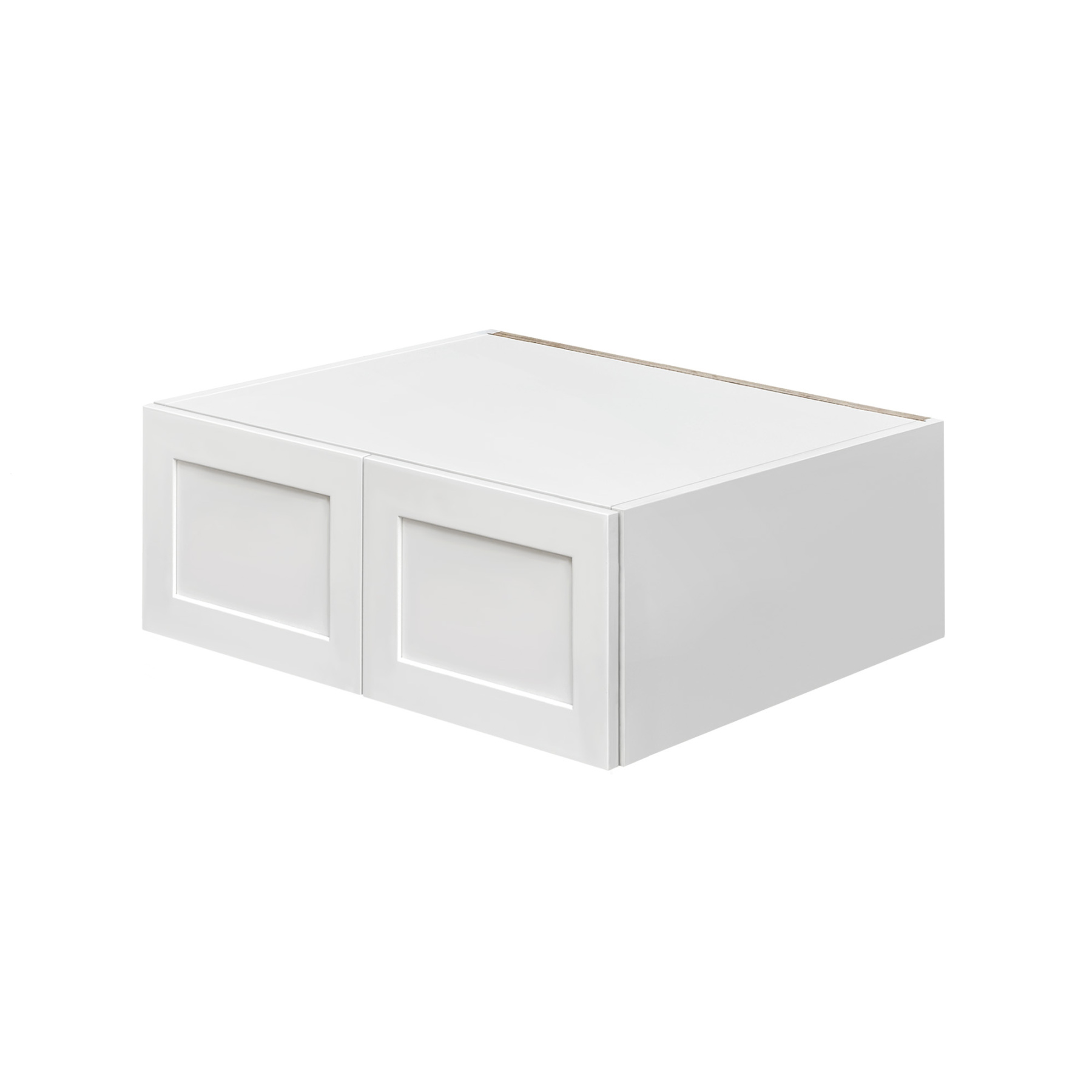 White Shaker - 30"W × 15"H Deep (24") Wall Bridge Cabinet 2-Doors 1-Adjustable shelf