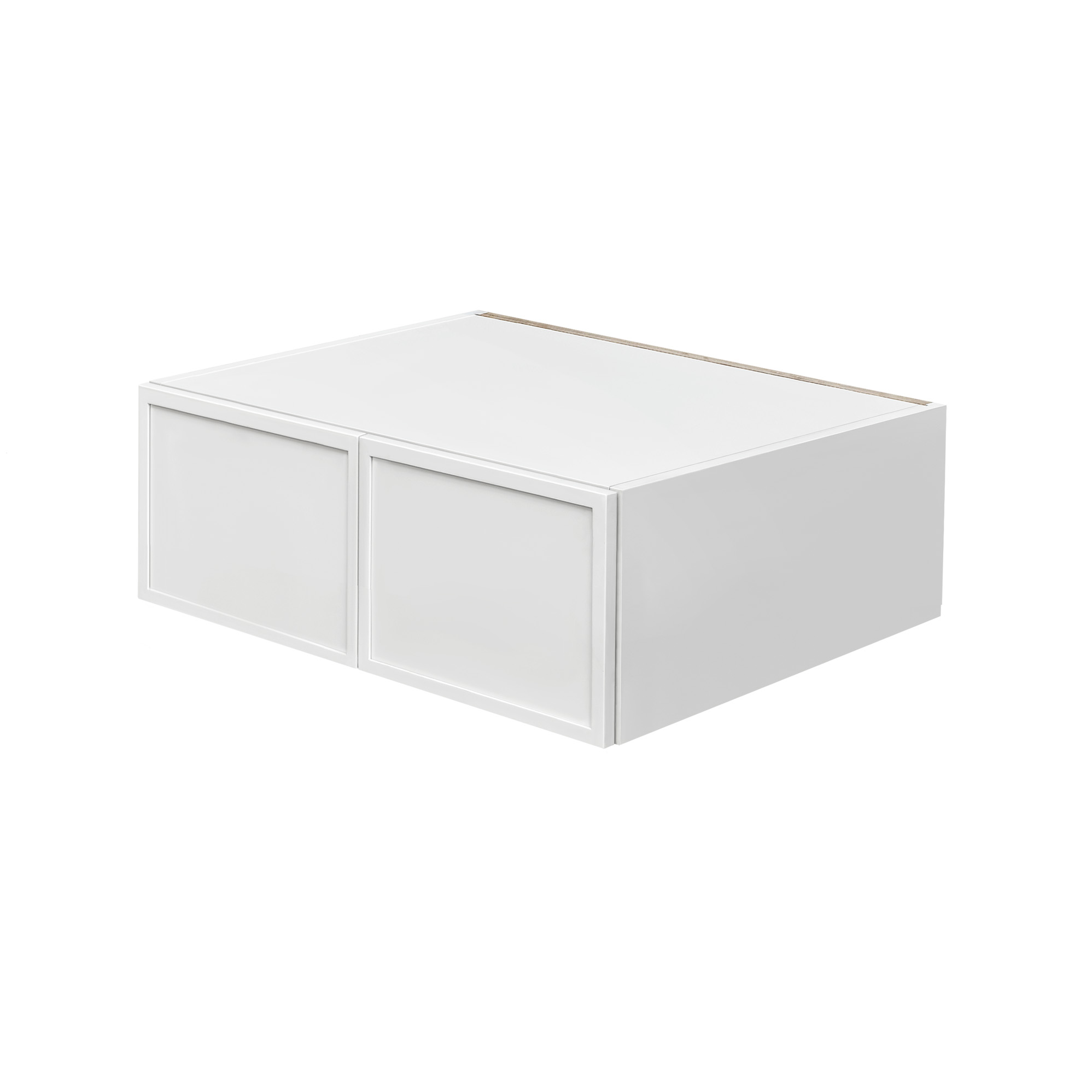 Slim White Shaker - 30"W × 15"H Deep (24") Wall Bridge Cabinet 2-Doors 1-Adjustable shelf