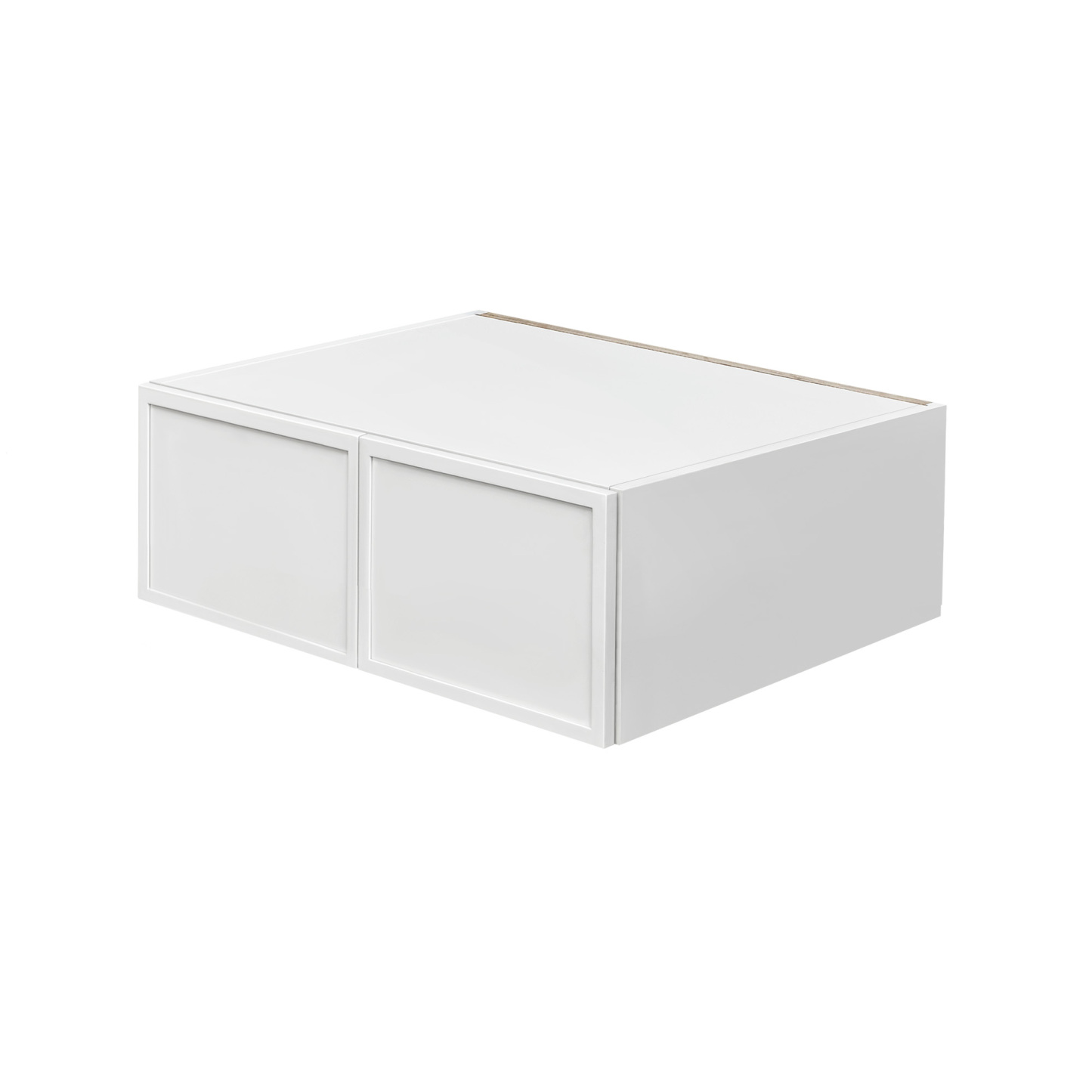 Slim White Shaker - 30"W × 15"H Deep (24") Wall Bridge Cabinet 2-Doors 1-Adjustable shelf