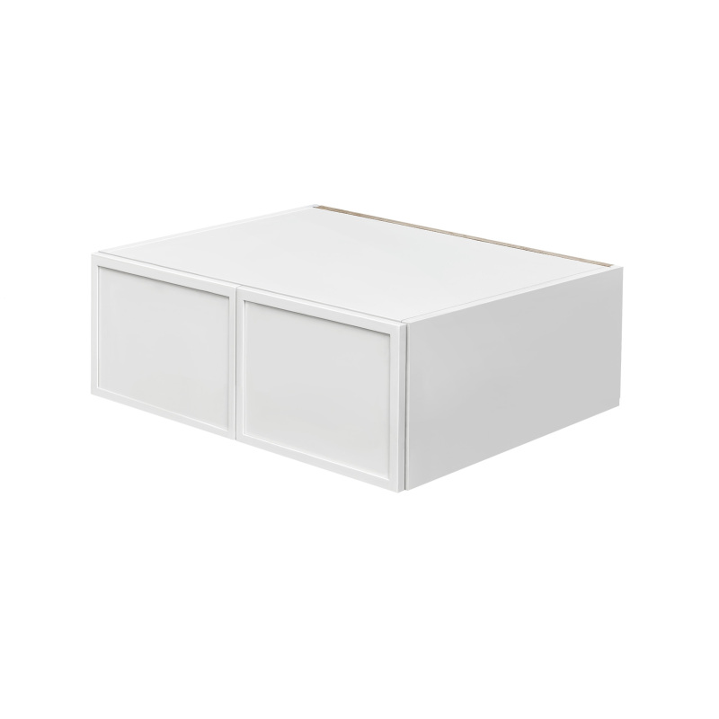 Slim White Shaker - 30"W × 15"H Deep (24") Wall Bridge Cabinet 2-Doors 1-Adjustable shelf