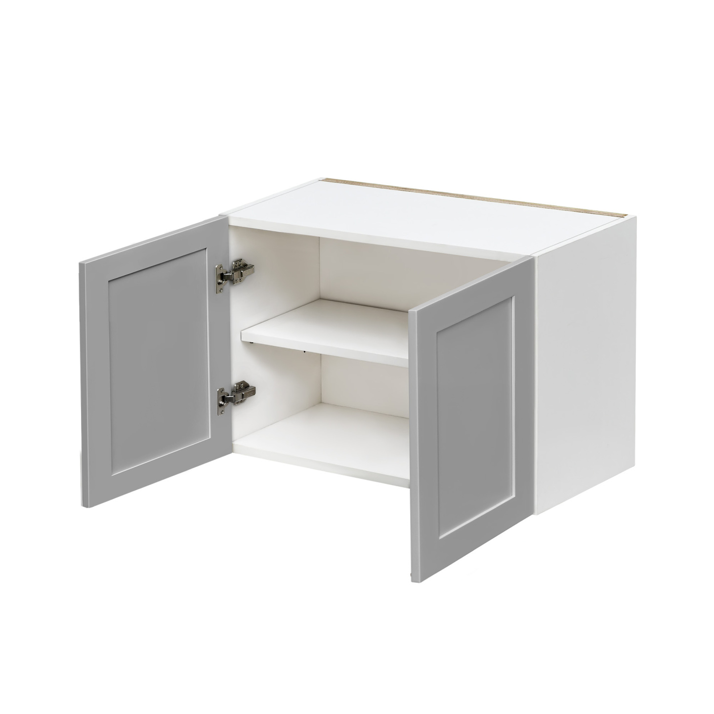 White Box Gray Shaker - 30"W × 18"H Standard Wall Cabinet 2-Doors 1-Adjustable shelf