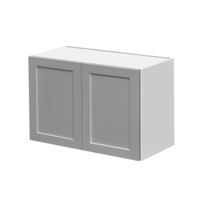 White Box Gray Shaker - 30"W × 18"H Standard Wall Cabinet 2-Doors 1-Adjustable shelf