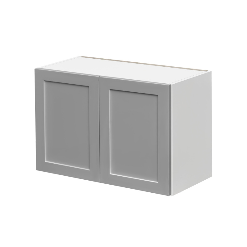 White Box Gray Shaker - 30"W × 18"H Standard Wall Cabinet 2-Doors 1-Adjustable shelf