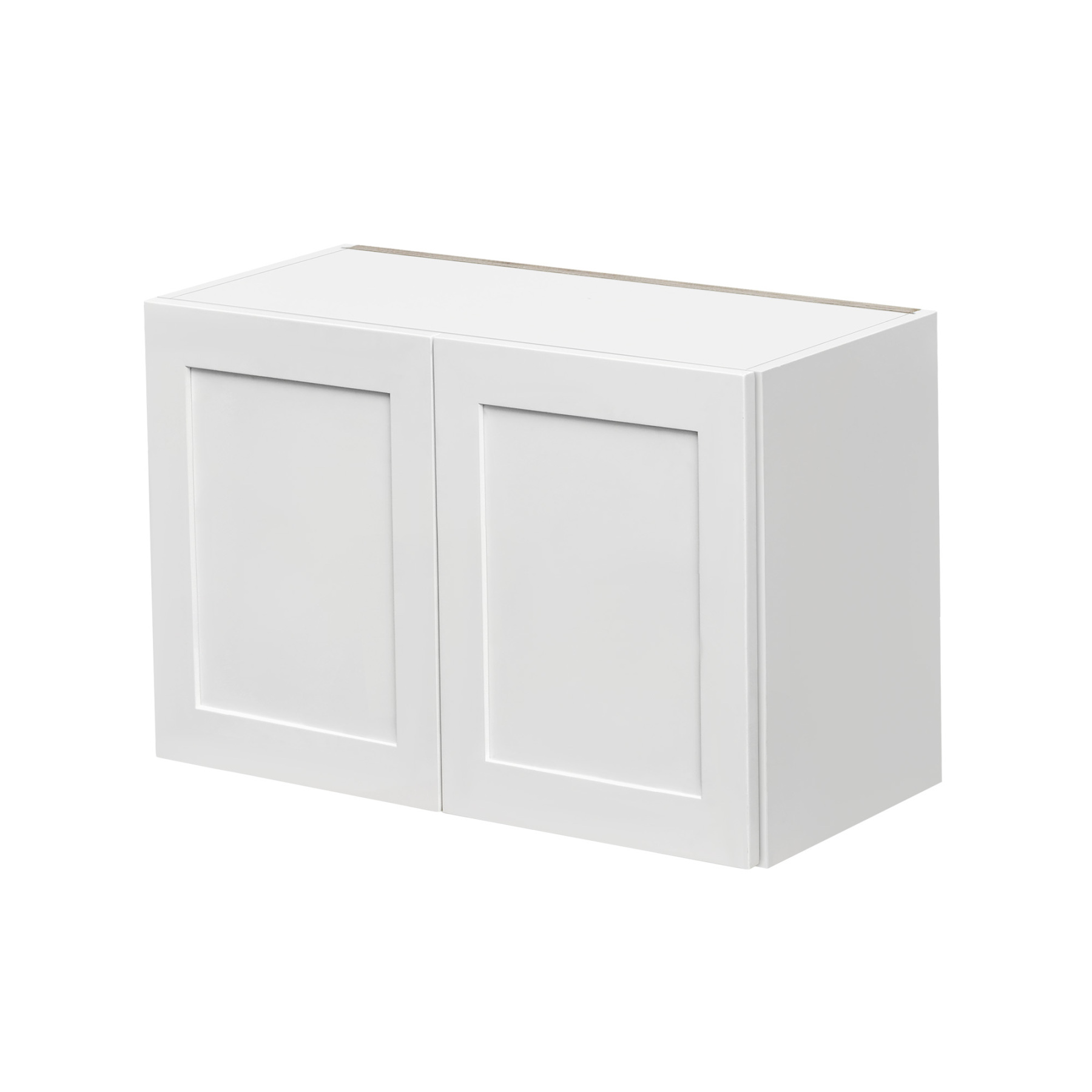 White Shaker - 30"W × 18"H Standard Wall Cabinet 2-Doors 1-Adjustable shelf