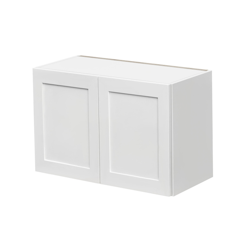 White Shaker - 30"W × 18"H Standard Wall Cabinet 2-Doors 1-Adjustable shelf