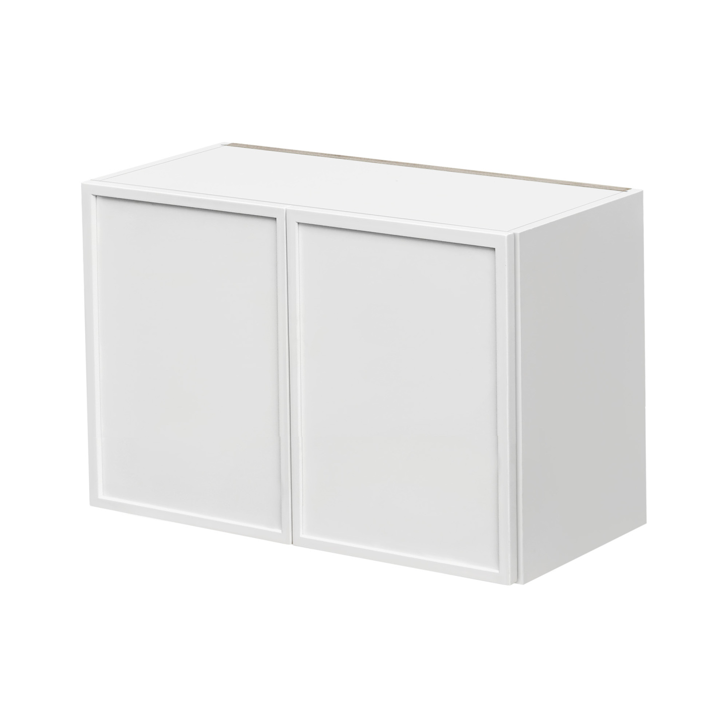 Slim White Shaker - 30"W × 18"H Standard Wall Cabinet 2-Doors 1-Adjustable shelf