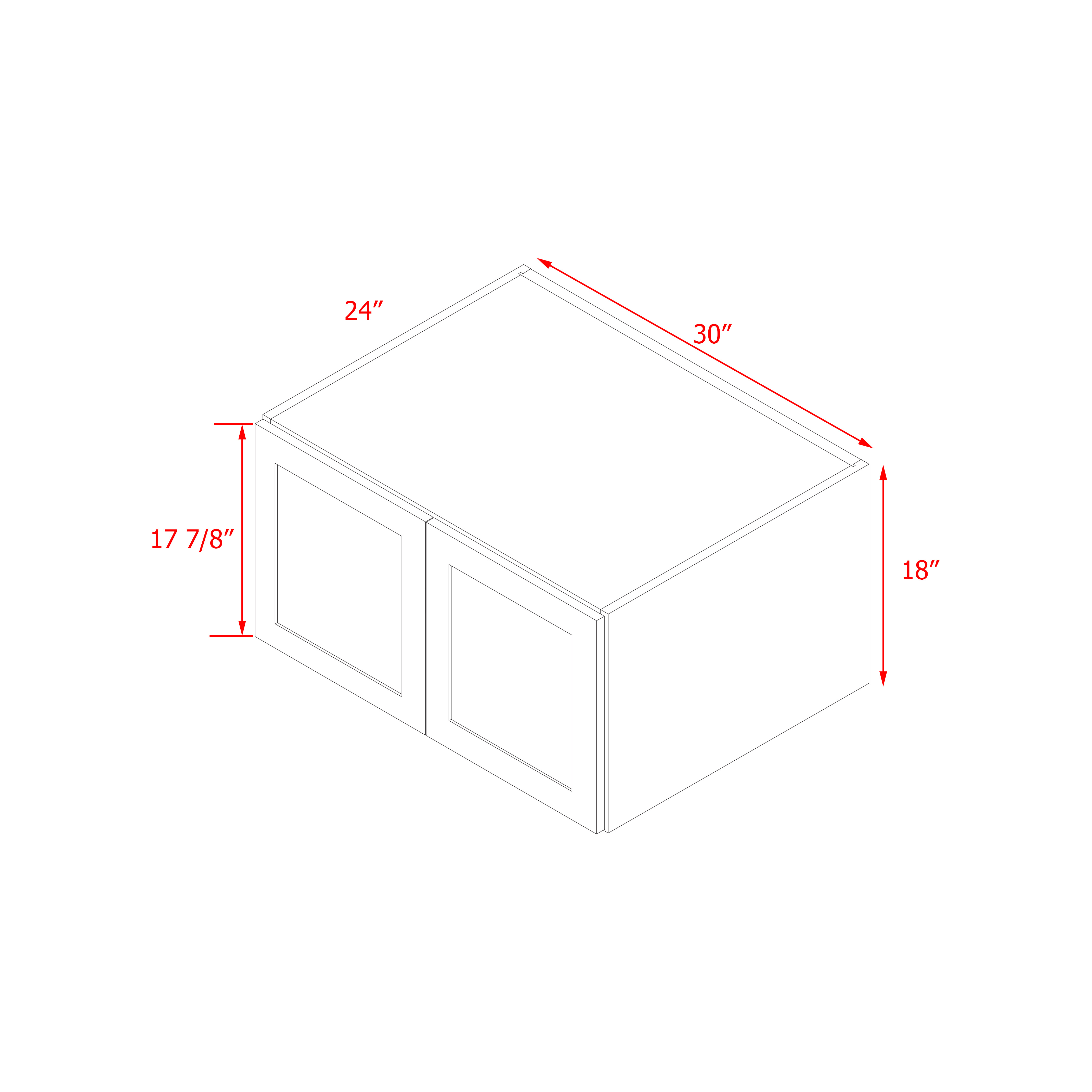 Mallorca White Shaker - 30"W × 18"H Bridge Wall Cabinet
