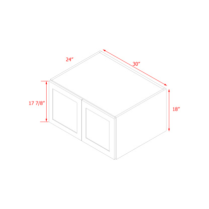 Mallorca White Shaker - 30"W × 18"H Bridge Wall Cabinet