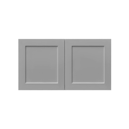 White Box Gray Shaker - 30"W × 18"H Deep (24") Wall Bridge Cabinet 2-Doors 1-Adjustable shelf