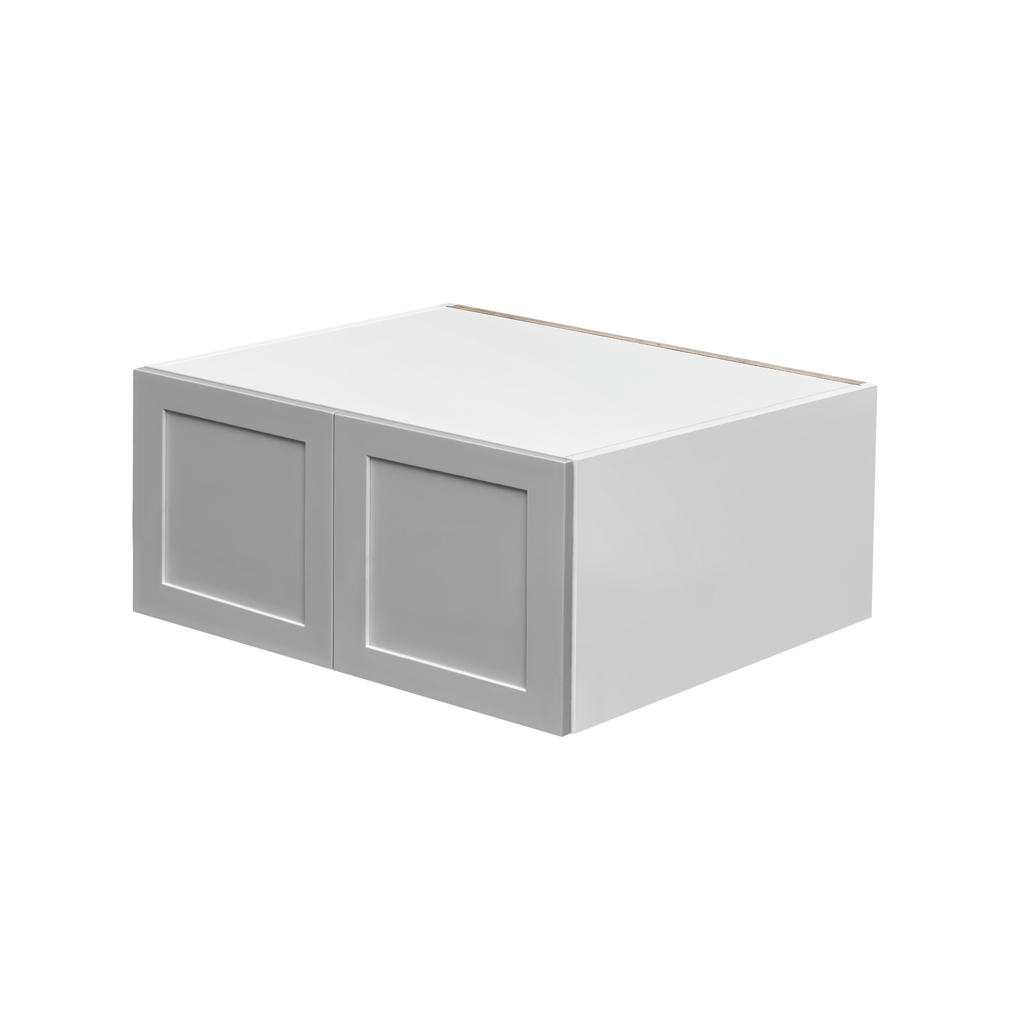 White Box Gray Shaker - 30"W × 18"H Deep (24") Wall Bridge Cabinet 2-Doors 1-Adjustable shelf