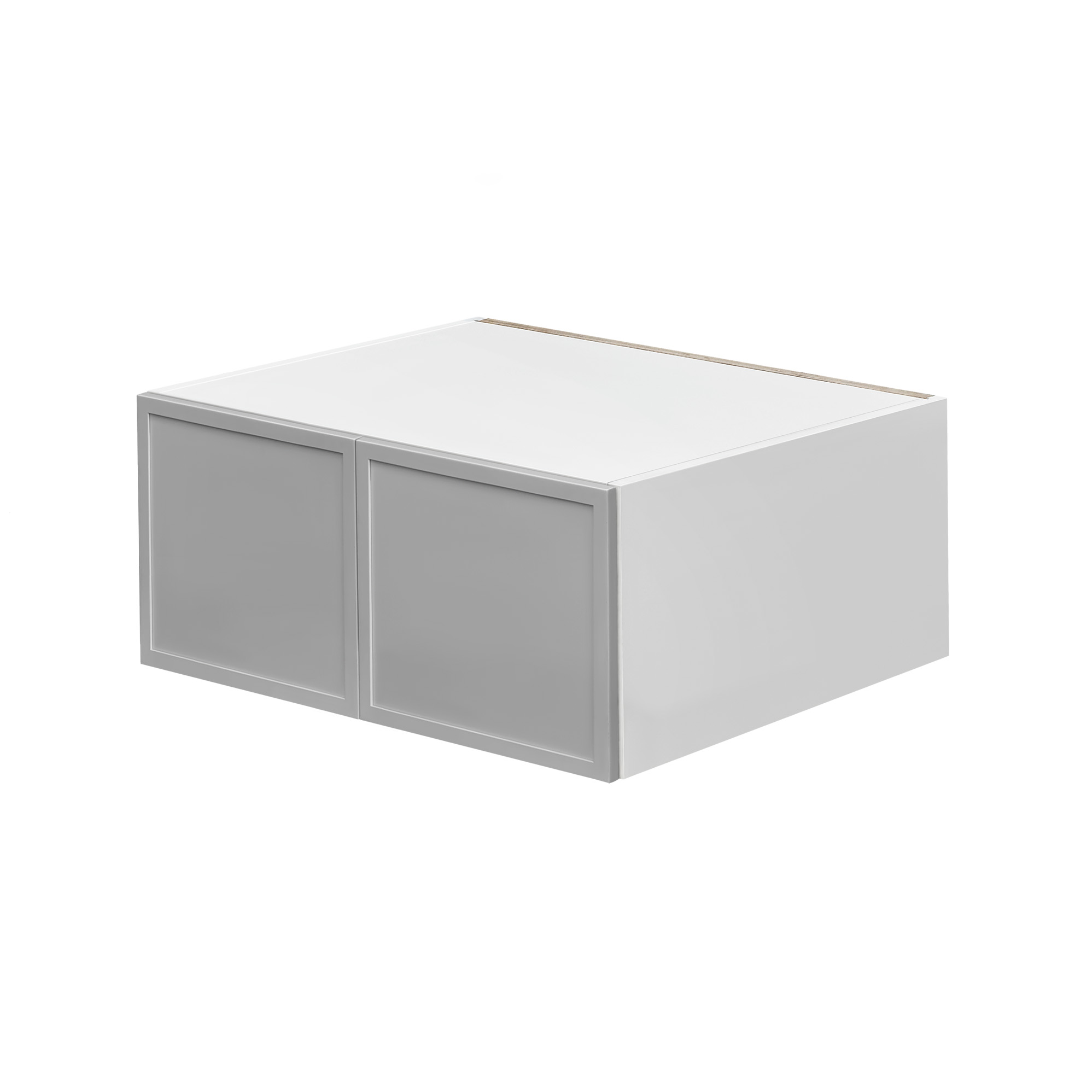 White Box Gray Slim - 30"W × 18"H Deep (24") Wall Bridge Cabinet 2-Doors 1-Adjustable shelf