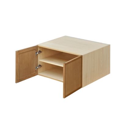 Shady Slim Oak - 30"W × 18"H Deep (24") Wall Bridge Cabinet 2-Doors 1-Adjustable shelf