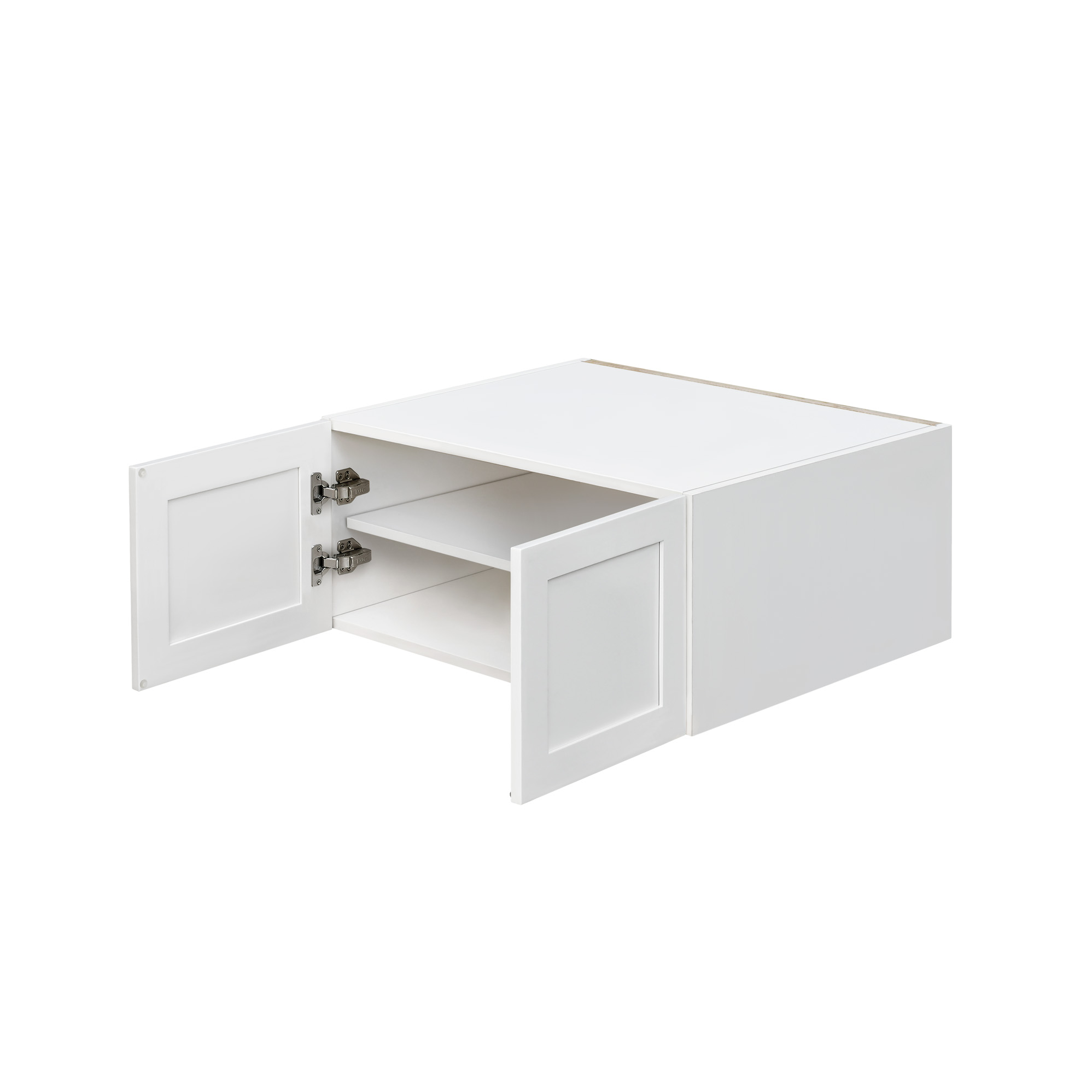 White Shaker - 30"W × 18"H Deep (24") Wall Bridge Cabinet 2-Doors 1-Adjustable shelf