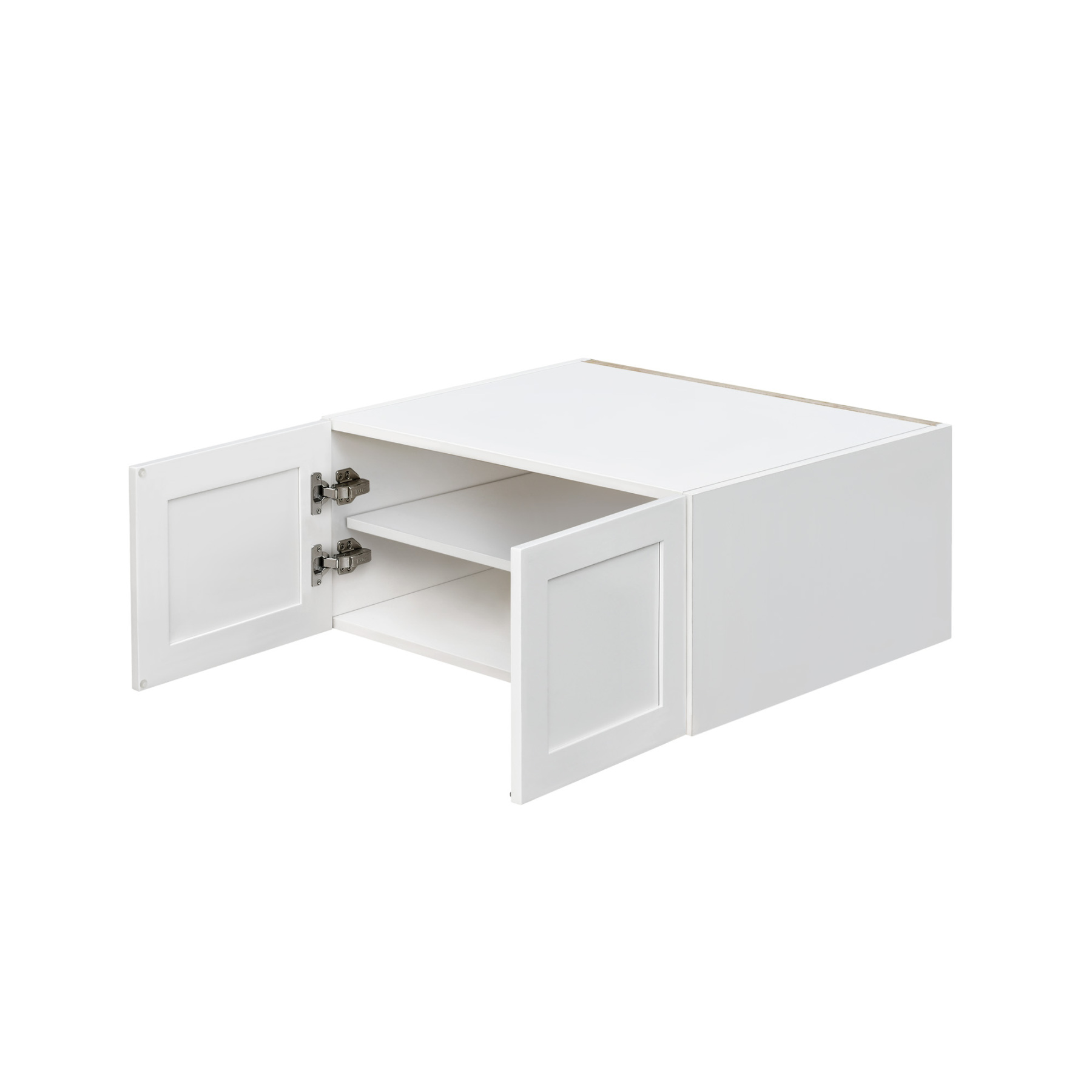 White Shaker - 30"W × 18"H Deep (24") Wall Bridge Cabinet 2-Doors 1-Adjustable shelf