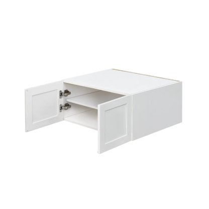 White Shaker - 30"W × 18"H Deep (24") Wall Bridge Cabinet 2-Doors 1-Adjustable shelf