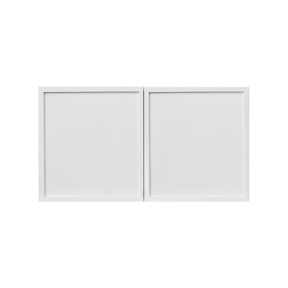 Slim White Shaker - 30"W × 18"H Deep (24") Wall Bridge Cabinet 2-Doors 1-Adjustable shelf