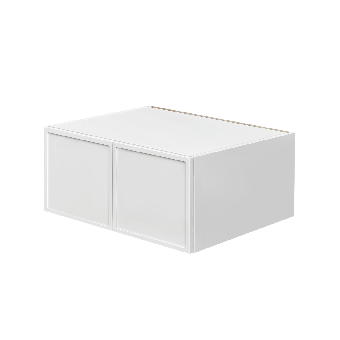 Slim White Shaker - 30"W × 18"H Deep (24") Wall Bridge Cabinet 2-Doors 1-Adjustable shelf