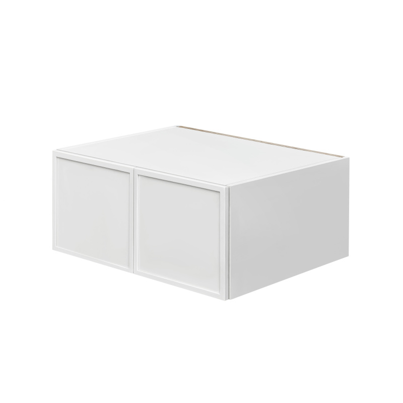 Slim White Shaker - 30"W × 18"H Deep (24") Wall Bridge Cabinet 2-Doors 1-Adjustable shelf