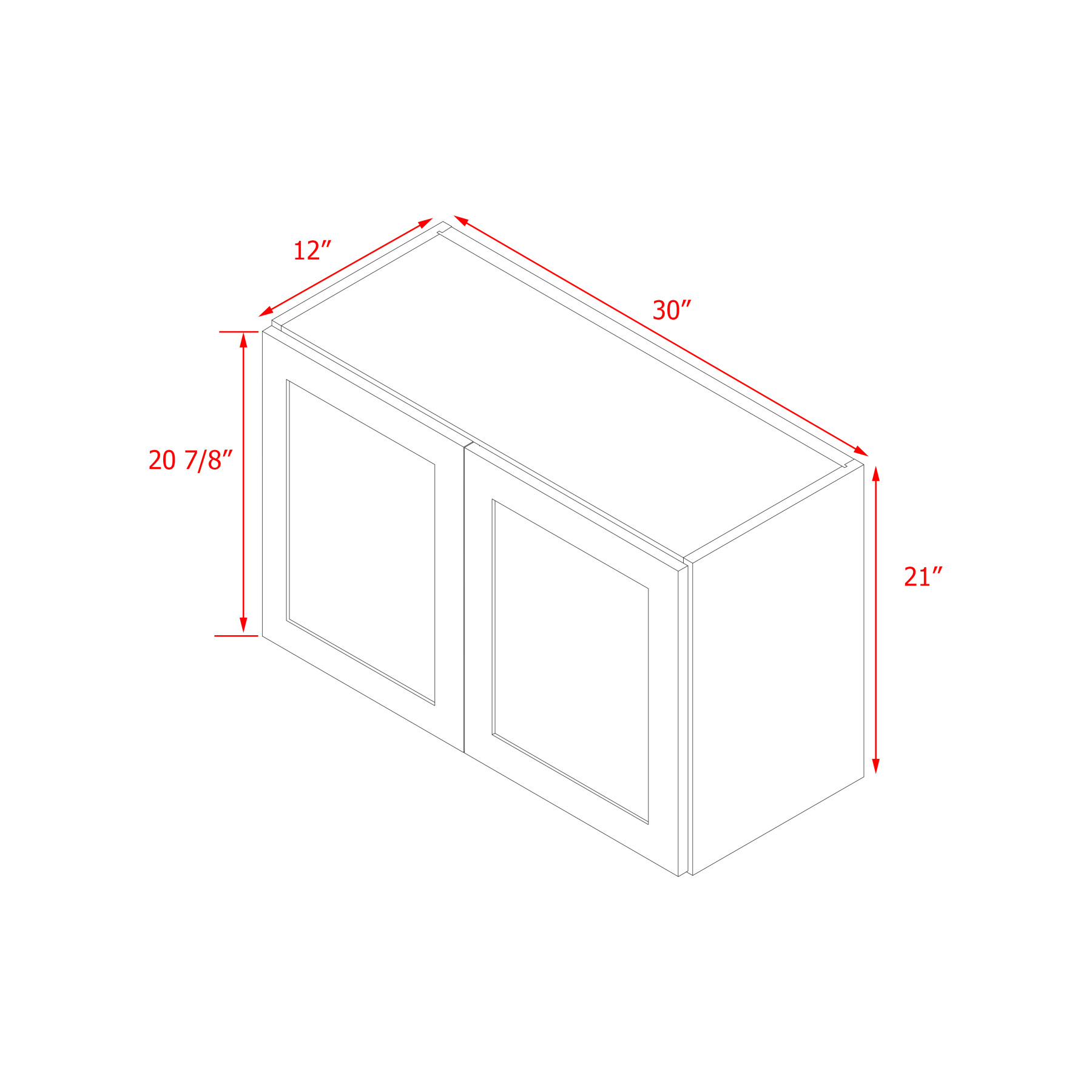 Mallorca Dolphin Gray Shaker - 30"W × 21"H Wall Cabinet