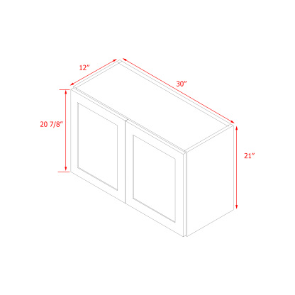 Mallorca Dolphin Gray Shaker - 30"W × 21"H Wall Cabinet
