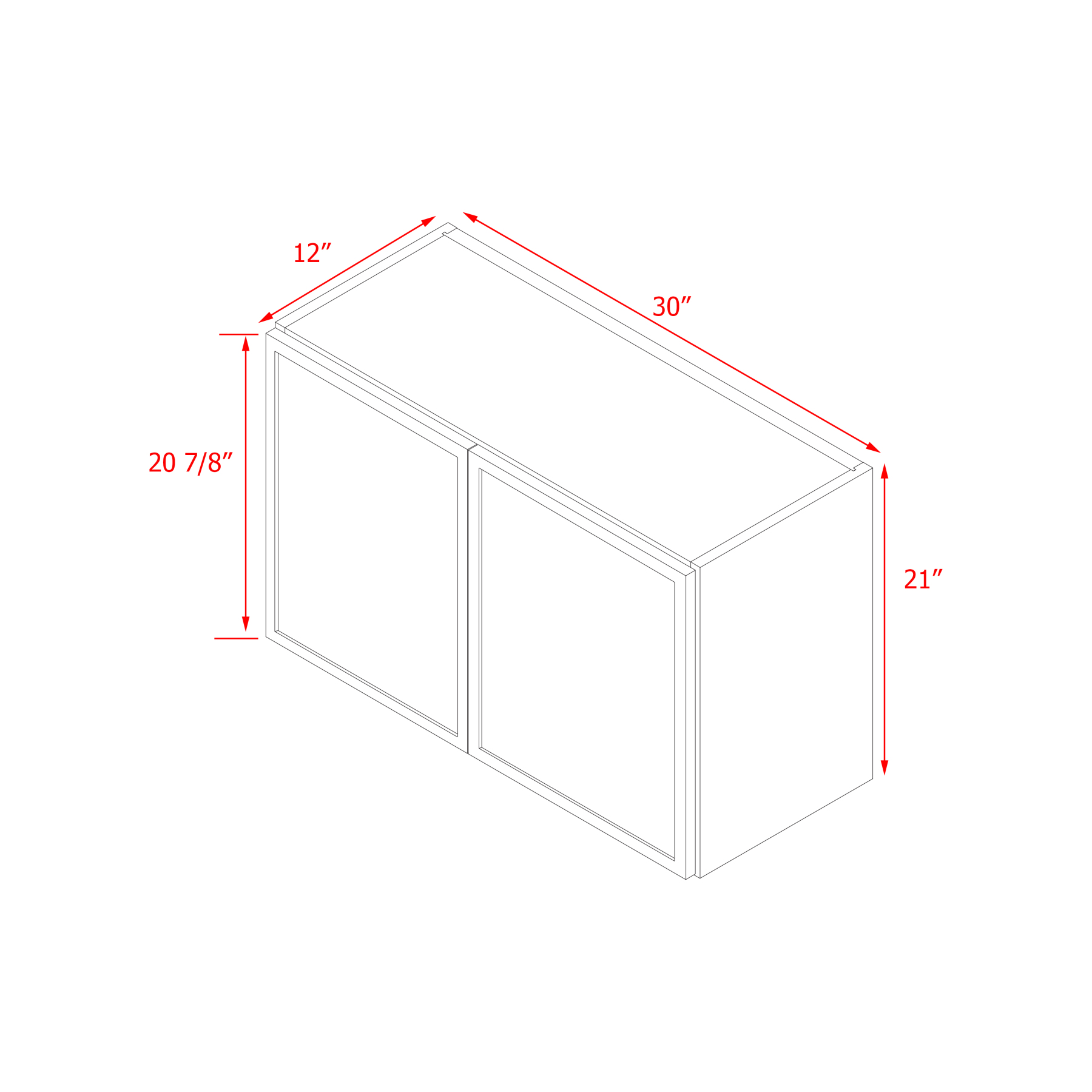 Shady Slim White Shaker - 30"W × 21"H Wall Cabinet