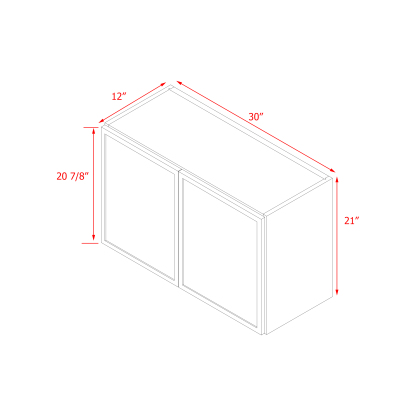 Shady Slim White Shaker - 30"W × 21"H Wall Cabinet