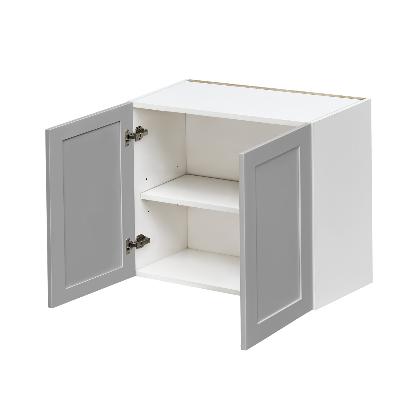 White Box Gray Shaker - 30"W × 21"H Standard Wall Cabinet 2-Doors 1-Adjustable shelf