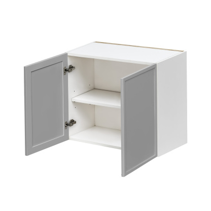 White Box Gray Slim - 30"W × 21"H Standard Wall Cabinet 2-Doors 1-Adjustable shelf