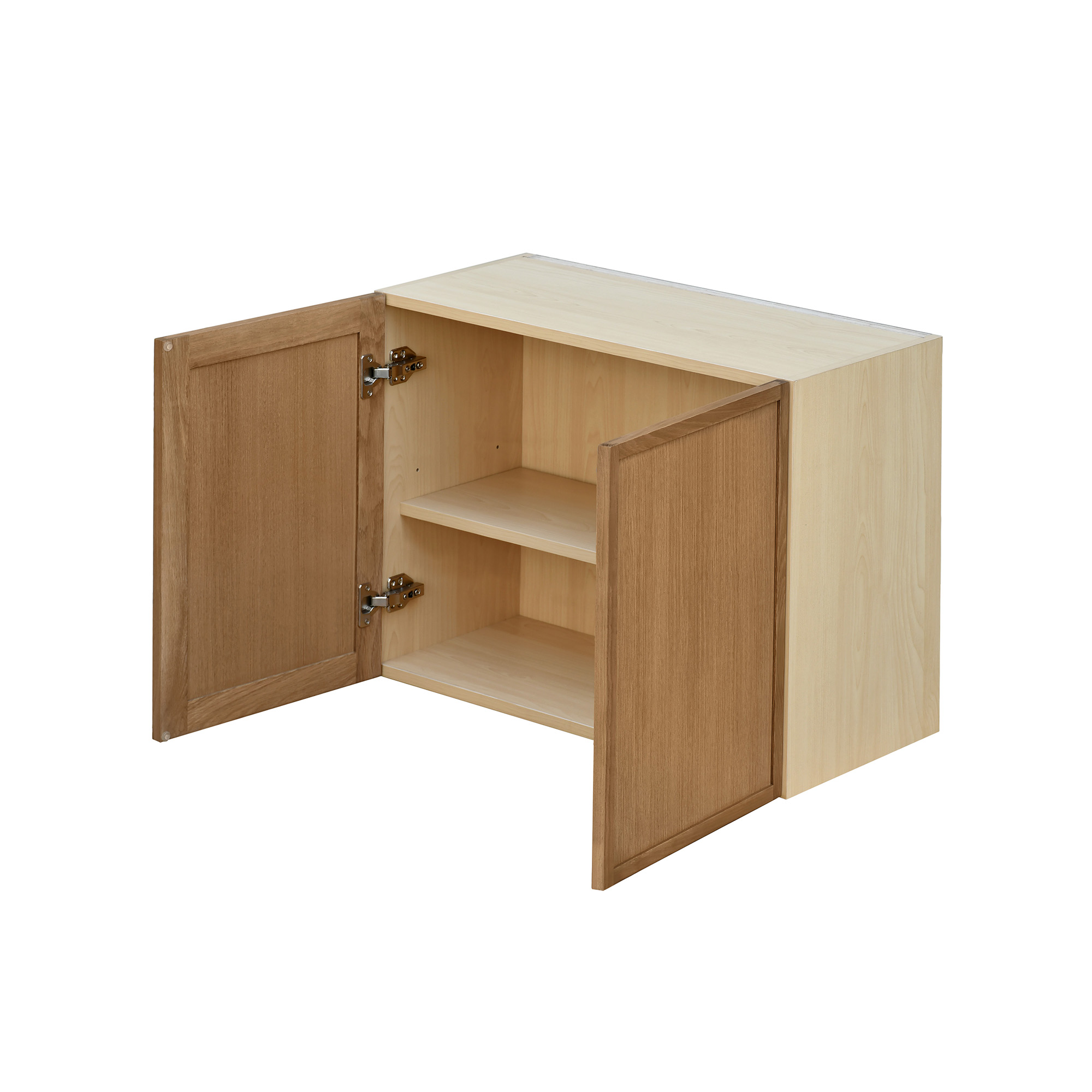 Shady Slim Oak - 30"W × 21"H Standard Wall Cabinet 2-Doors 1-Adjustable shelf