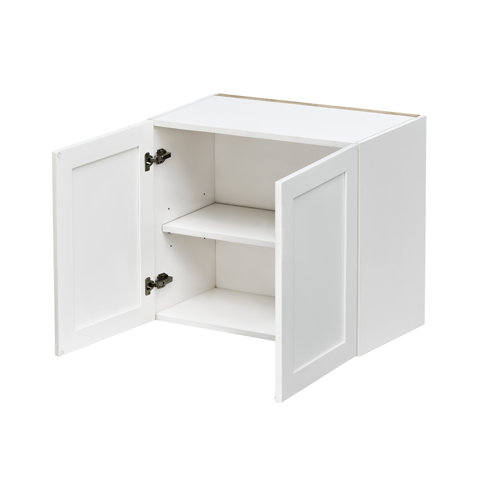 White Shaker - 30"W × 21"H Standard Wall Cabinet 2-Doors 1-Adjustable shelf