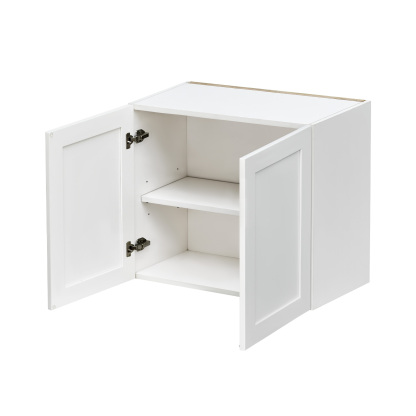White Shaker - 30"W × 21"H Standard Wall Cabinet 2-Doors 1-Adjustable shelf