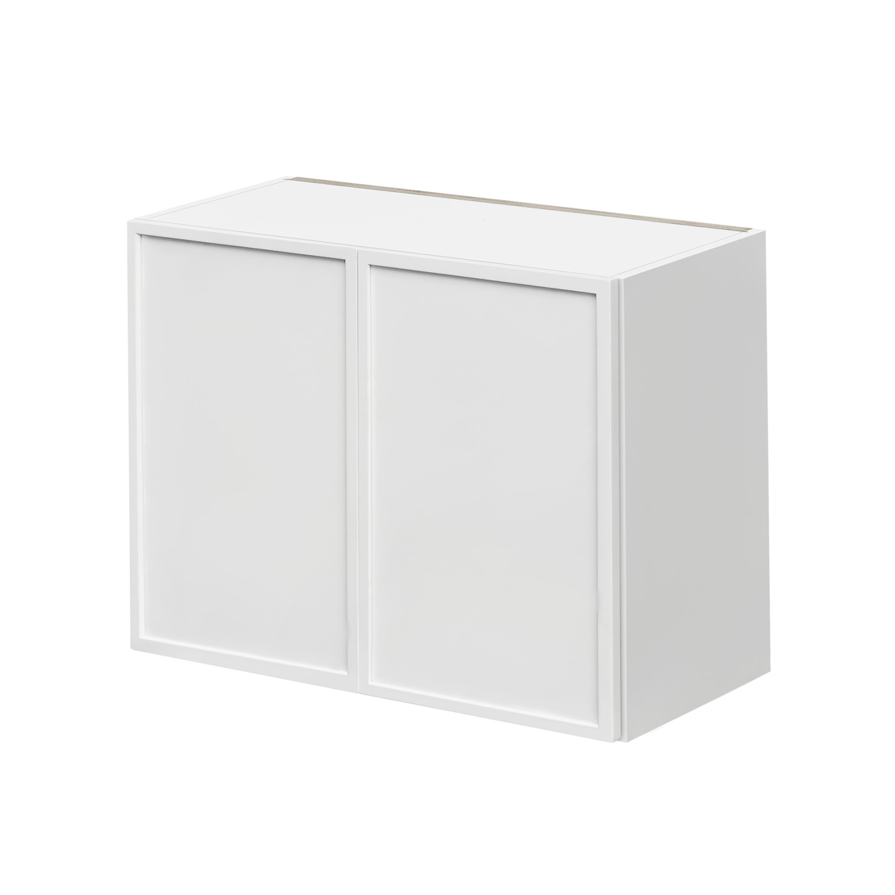 Slim White Shaker - 30"W × 21"H Standard Wall Cabinet 2-Doors 1-Adjustable shelf