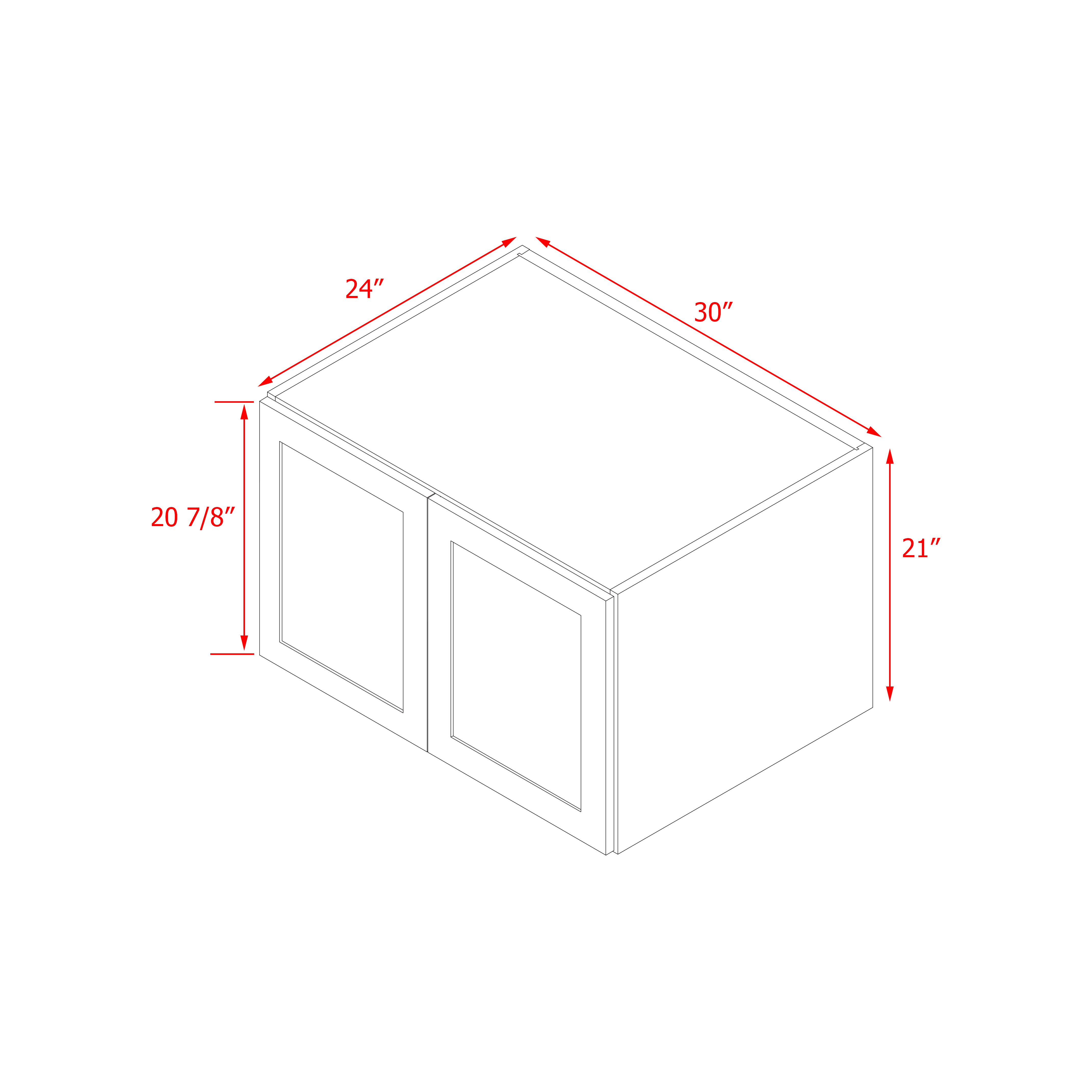 Mallorca Dolphin Gray Shaker - 30"W × 21"H Wall Cabinet