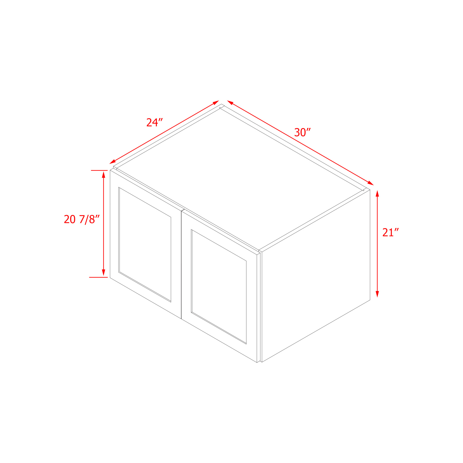 Mallorca Dolphin Gray Shaker - 30"W × 21"H Wall Cabinet