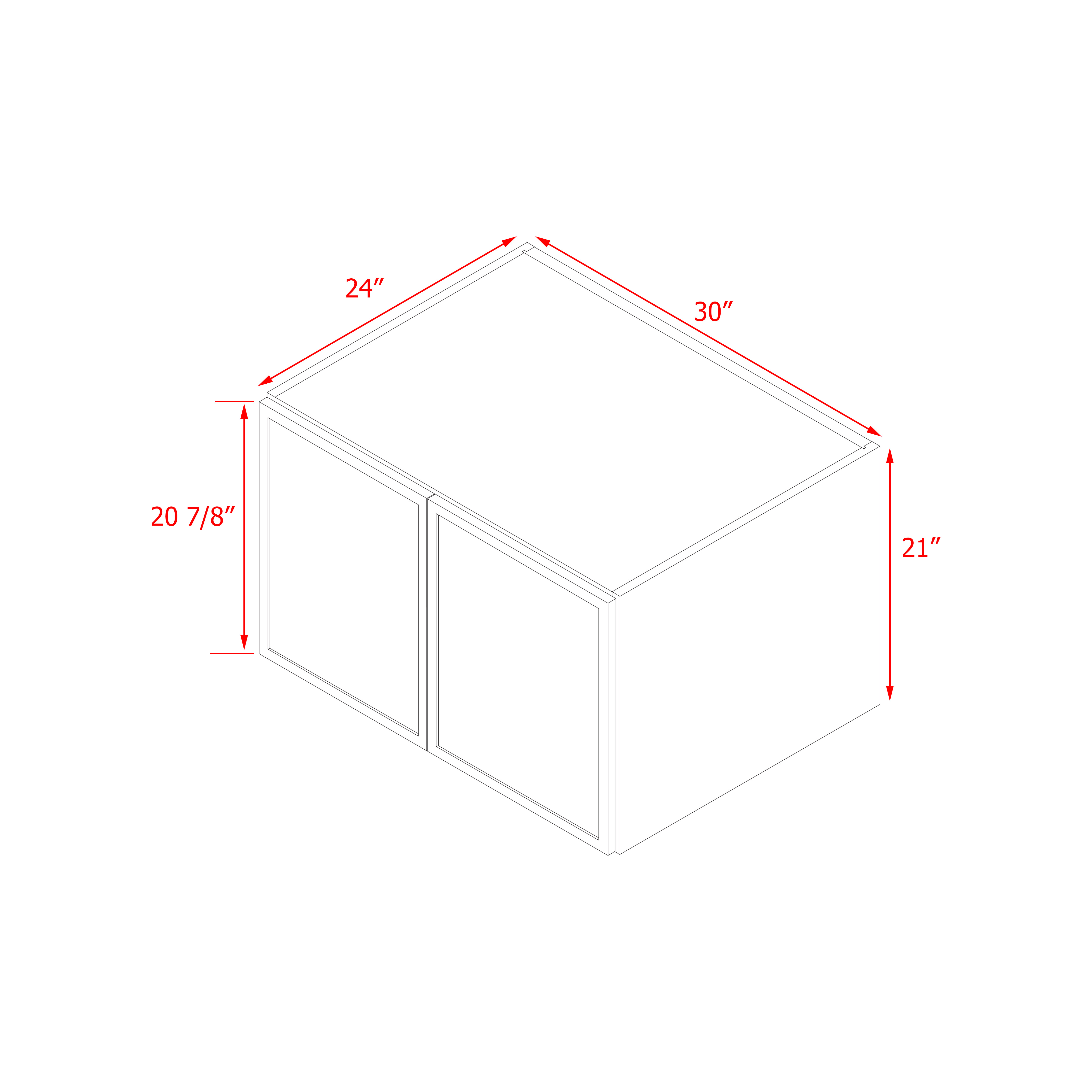 Shady Slim White Shaker - 30"W × 21"H Wall Cabinet