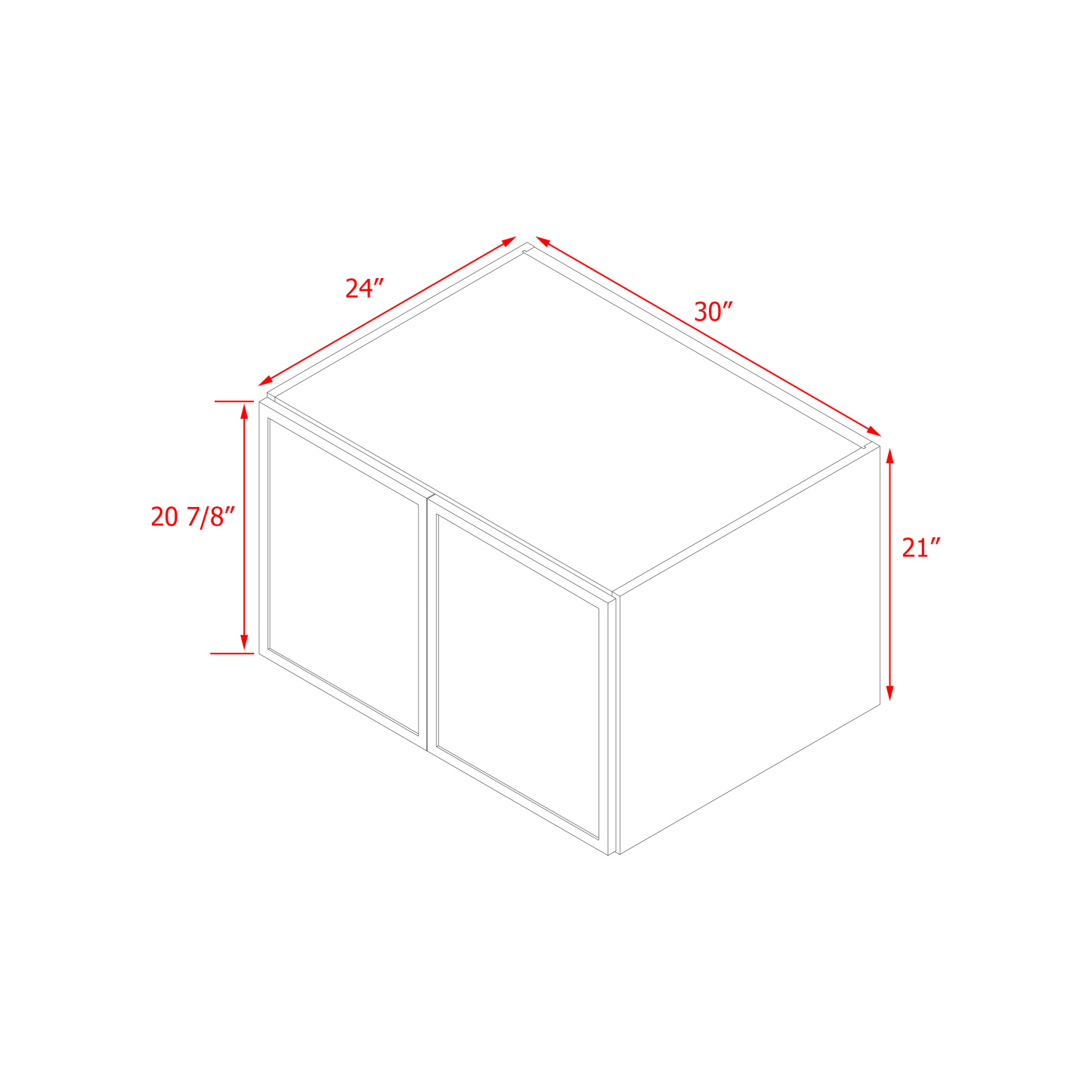 Shady Slim White Shaker - 30"W × 21"H Wall Cabinet